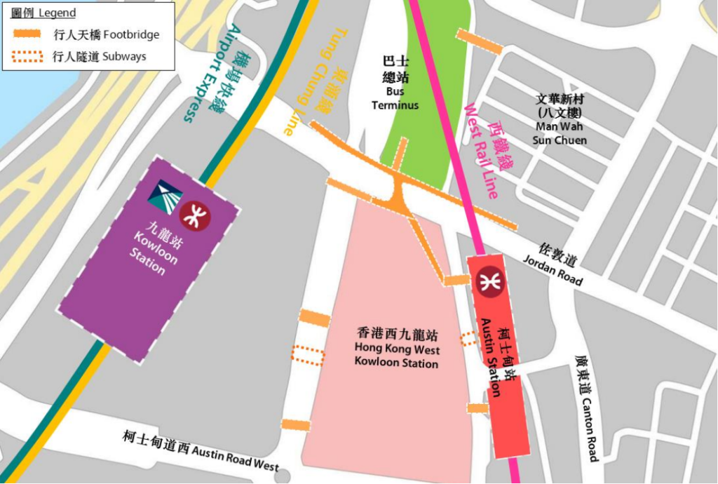 west kowloon station near austin station and kowloon station