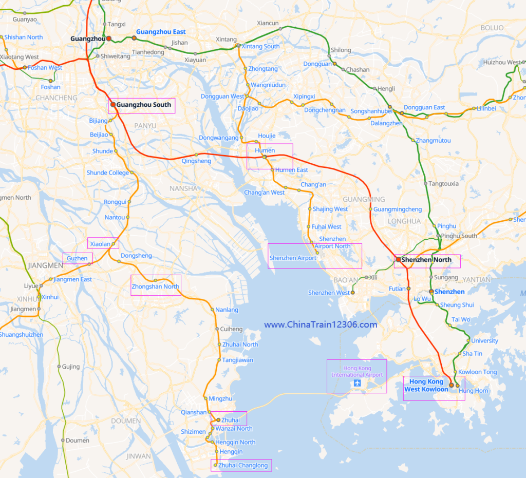 Guangzhou - Zhuhai MRT map