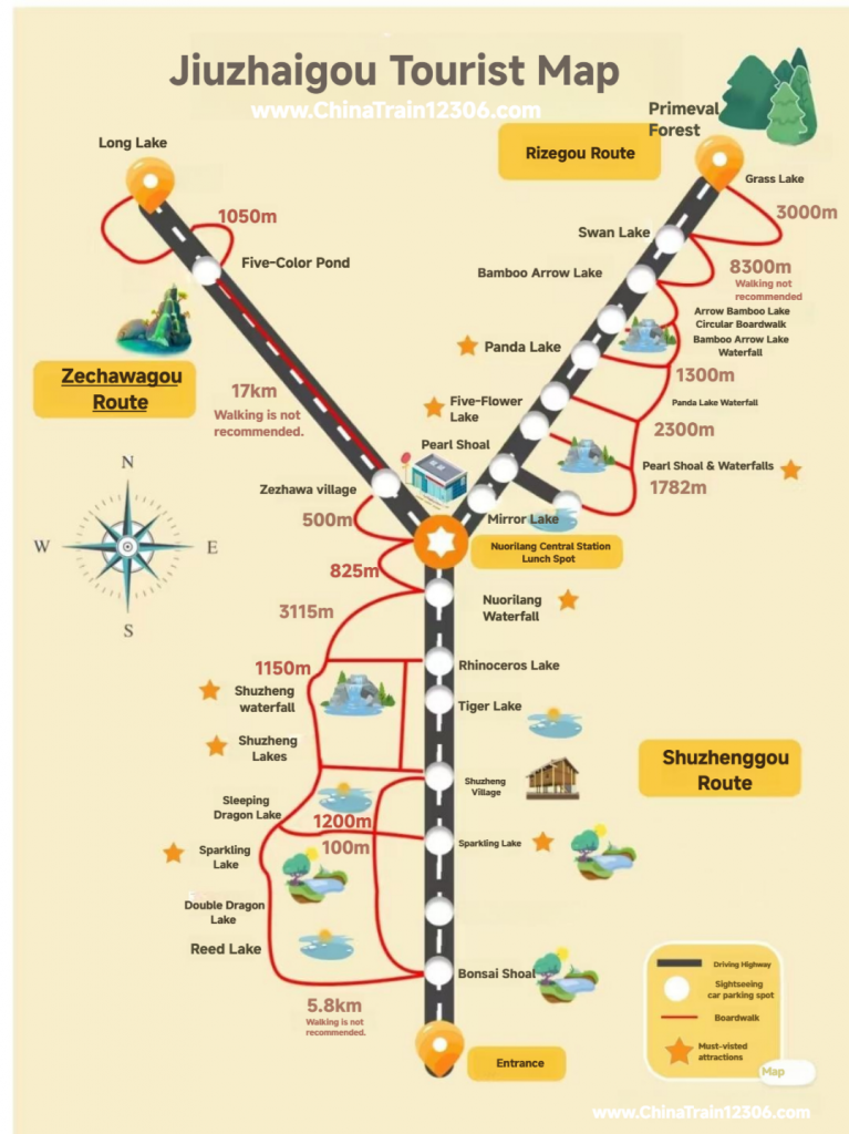 jiuzhaigou map